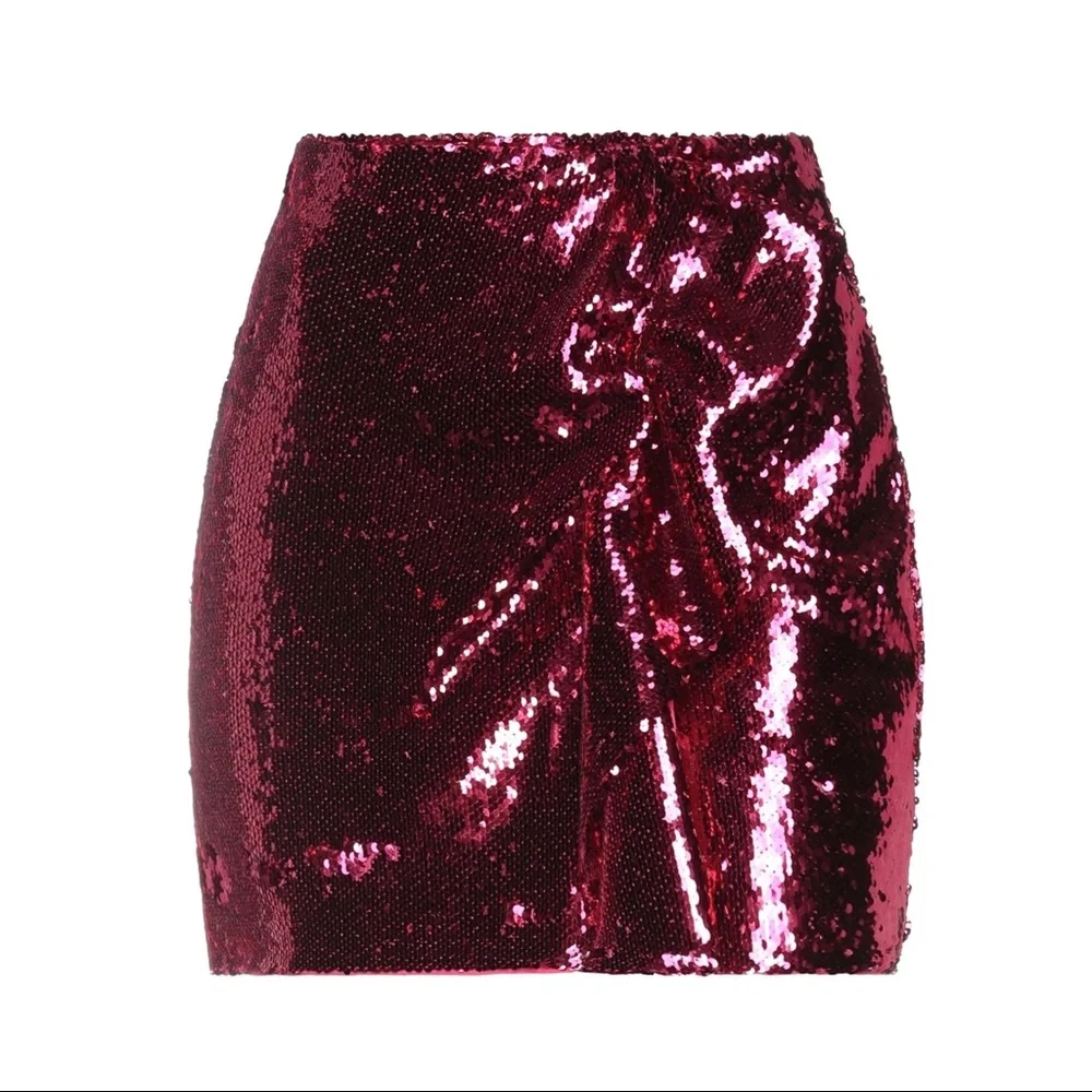 PINKO sequin Mini Ruffle SKIRT - Picture 2 of 14